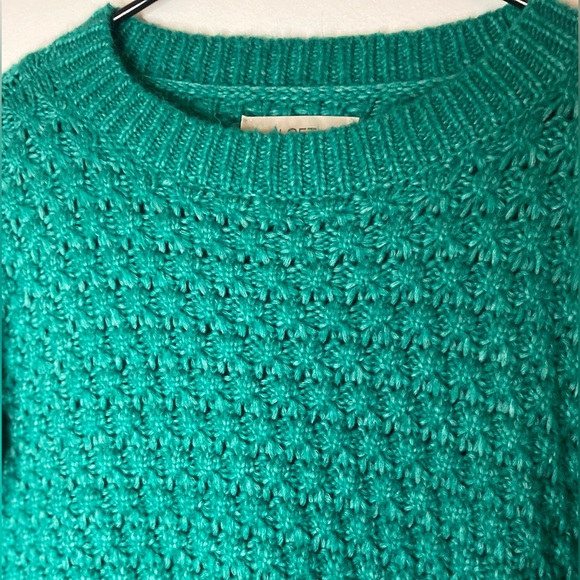 ⭐️Loft Wool Blend Bobble Stitch Sweater Green Size Small - Picture 5 of 6